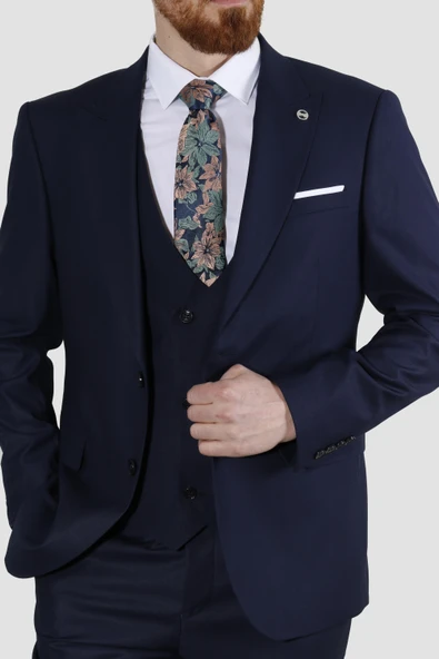 GLOBAY 1519-72 STM  TAKIM ELBISE-LACİVERT - 2