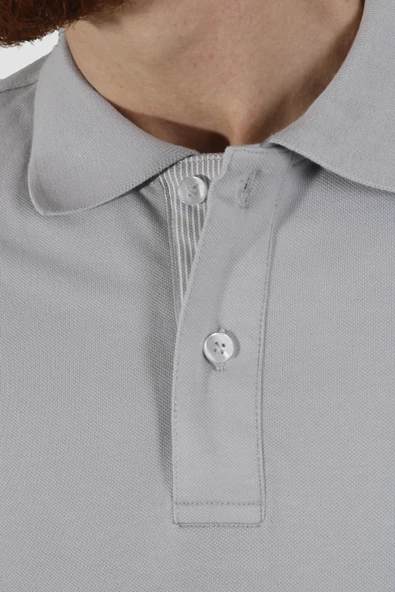 Erkek Polo Yaka Düz Pamuklu Slim Fit Tişört 3225Y-TAŞ - 3
