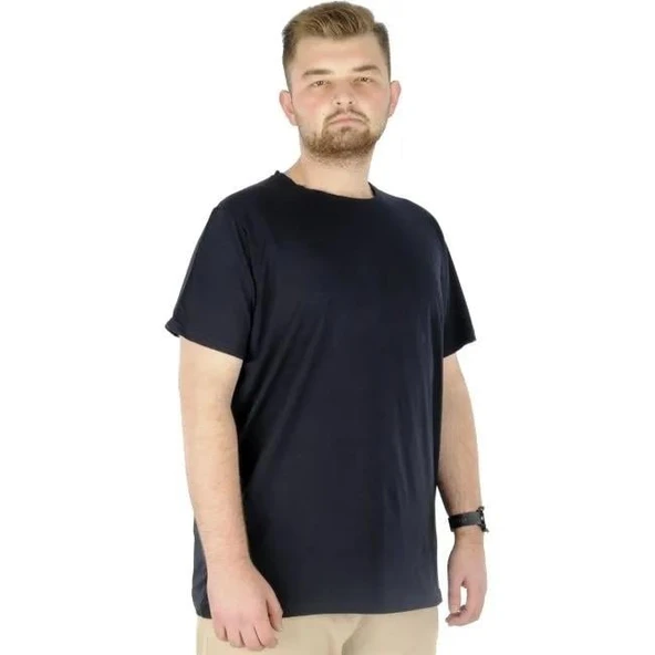 MODEXL 20149 BATTAL T-SHIRT-LACİVERT
