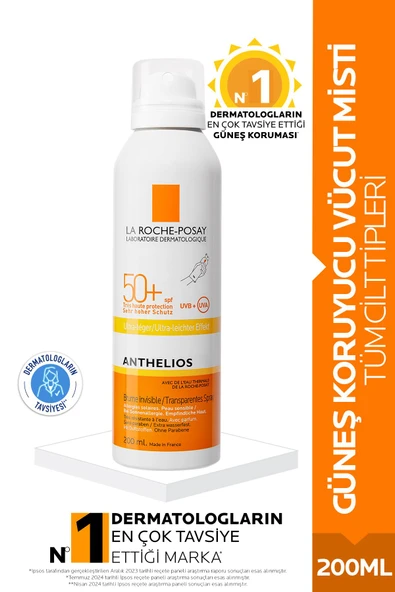 La Roche Posay Anthelios Xl Brume Güneş Koruyucu Vücut Spray Spf50 200ml- Tüm Cilt Tipleri