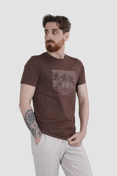 GLOBAY 3074 HSK BASKILI PENYE T-SHIRT-BORDO