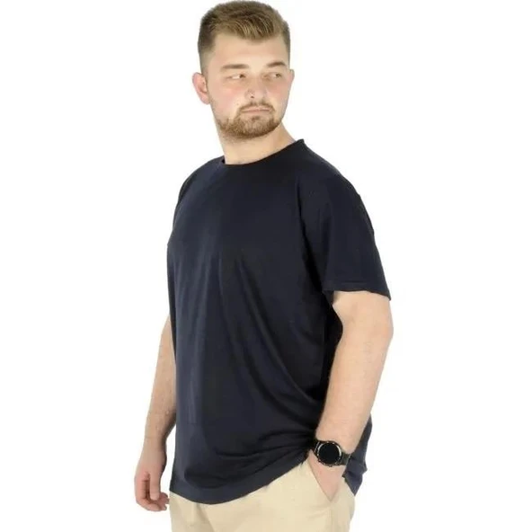 MODEXL 20149 BATTAL T-SHIRT-LACİVERT - 2