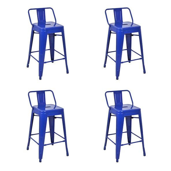 Tolix Sırtlı Yüksek Metal Tabure (4 Adet) - 4