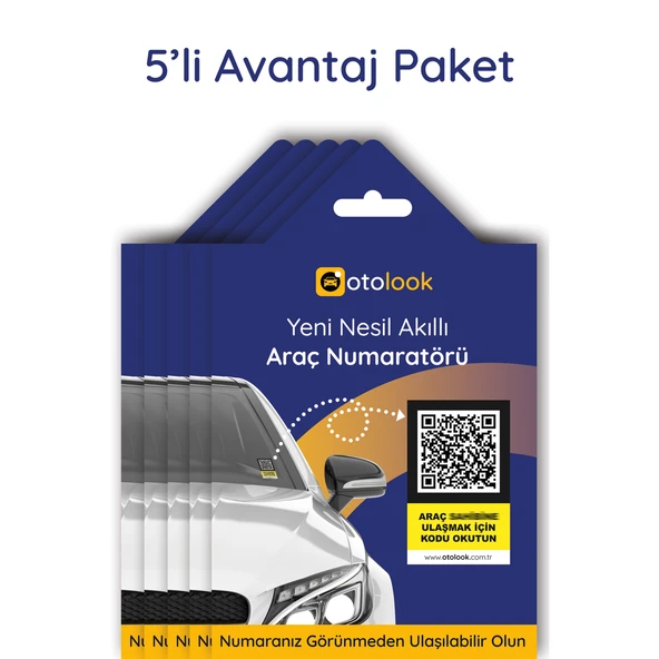 Otolook Yeni Nesil Akıllı QR Araç Numaratör 5'li Avantaj Paket
