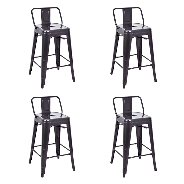 Tolix Sırtlı Yüksek Metal Tabure (4 Adet) - 6