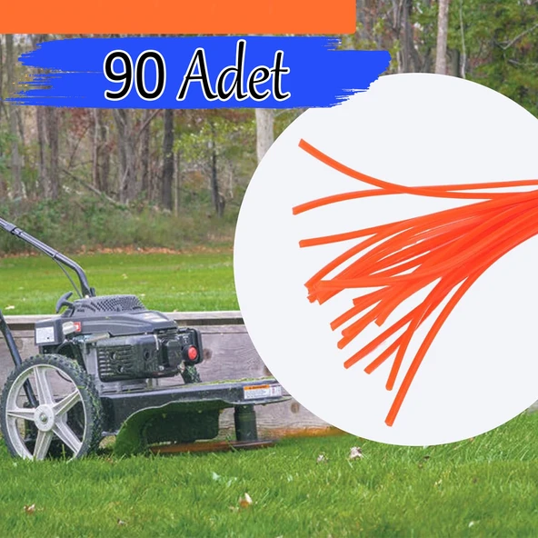 Hazır 28 cm Motorlu Tırpan Kare Misinası 4 mm 90 Adet Çim Ot Biçme Teli Extra Güçlü Profesyonel - 4