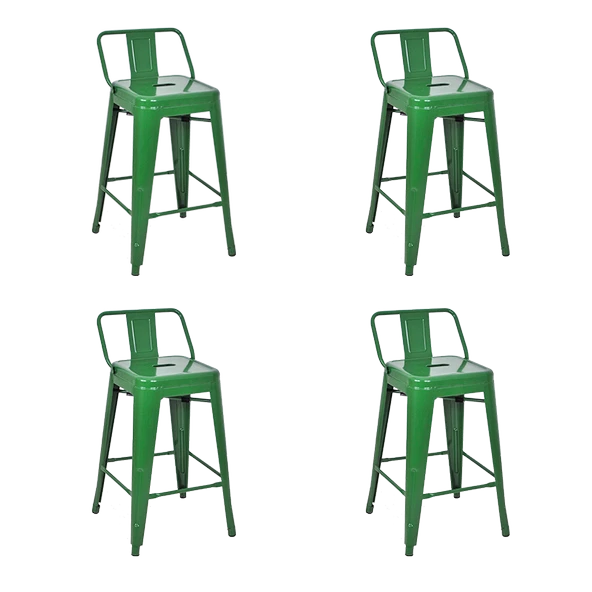 Tolix Sırtlı Yüksek Metal Tabure (4 Adet) - 8