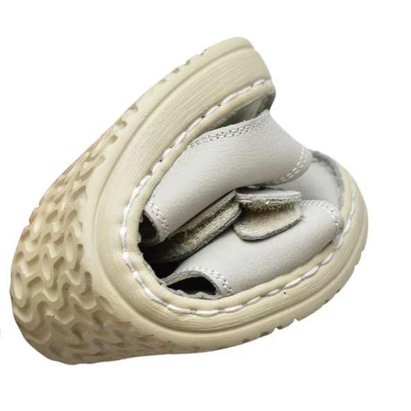 088 Topuk Jelli Tam Ortopedik Taban Hakiki Deri Erkek Sandalet Cırtlı Sandalet - 5