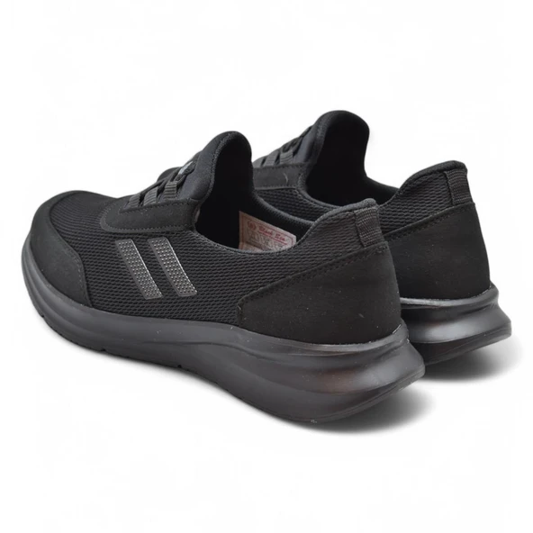 602 Hafif Esnek Ortopedik Taban Günlük Unisex Siyah Spor Ayakkabı Yazlık Bağcıksız Spor - 5
