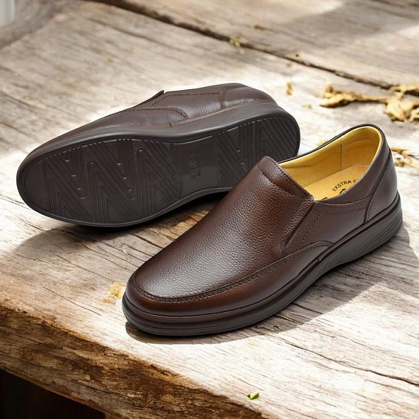 TAB8050 Ortopedik Taban Hakiki Deri Erkek Ayakkabı Mevsimlik Baba Ayakkabısı - 10