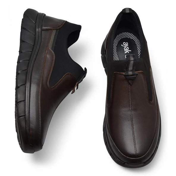 1453-2 Tam Ortopedik Hakiki Deri Unisex Günlük Ayakkabı Erkek Kadın Ayakkabı Hafif Poli Taban - 4