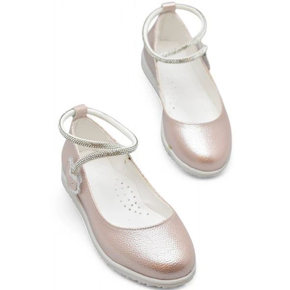 2025 Rahat Taban Cırtlı Kız Çocuk Babet Ayakkabı Düğün Abiye Nişan Ev Babeti - 7