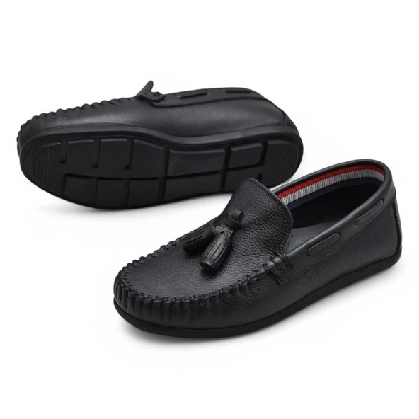 590-5 Rahat Taban Laofer Çocuk Ayakkabı Günlük Düğünlük Klasik Erkek Çocuk Ayakkabı - 3