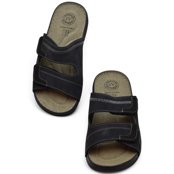 4412 Ortopedik Taban Erkek Terlik Erkek Cırtlı Terlik Sandalet - 7