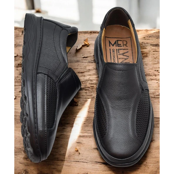 TAB5901 Tam Ortopedik Taban %100 Hakiki Deri Erkek Ayakkabı Hafif Eva Taban - 3