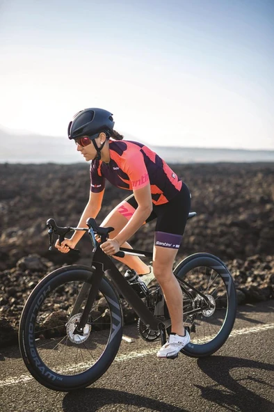 Santini Ironman Sleeved Tritop Kadın Triathlon Üst Forma 9I65SS00CUPIO Water - Resim 5