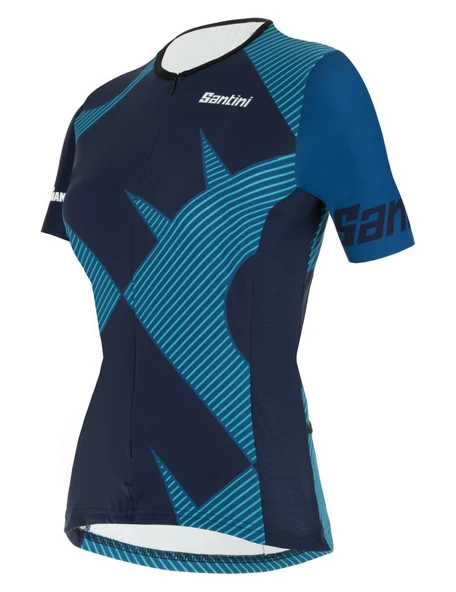 Santini Ironman Sleeved Tritop Kadın Triathlon Üst Forma 9I65SS00CUPIO Water - Resim 2