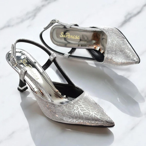 9826 Kadın Topuklu Ayakkabı 8 cm Abiye Düğün Nişan Kına Gecesi Ayakkabısı - 6