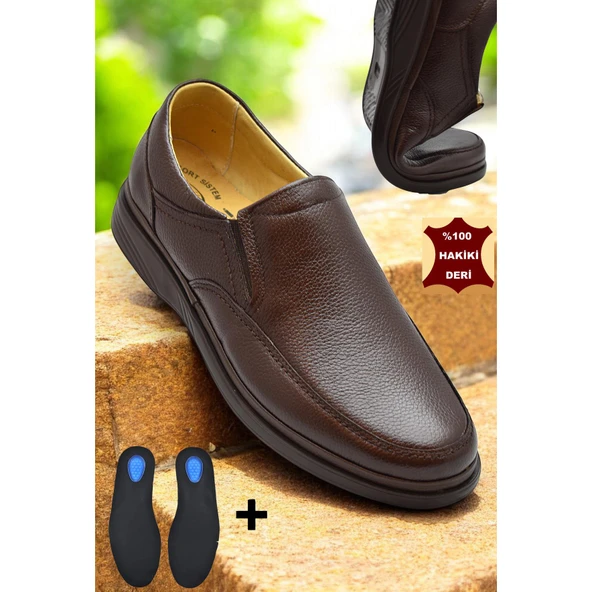 TAB8050 Ortopedik Taban Hakiki Deri Erkek Ayakkabı Mevsimlik Baba Ayakkabısı - 8