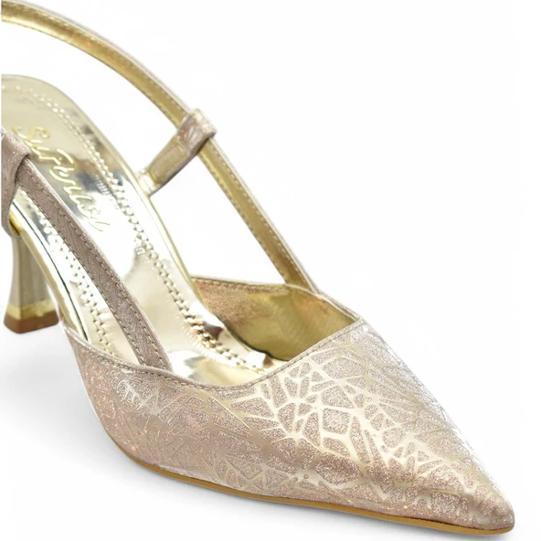 9826 Kadın Topuklu Ayakkabı 8 cm Abiye Düğün Nişan Kına Gecesi Ayakkabısı - 5