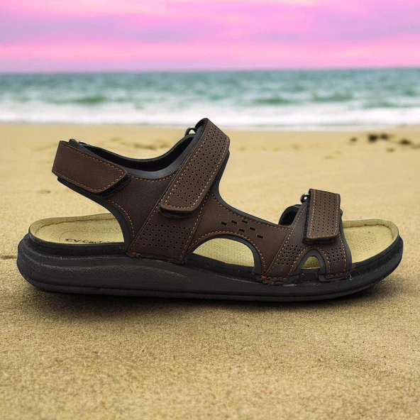 240105 Ortopedik Taban Erkek Sandalet Erkek Cırtlı Sandalet - 2