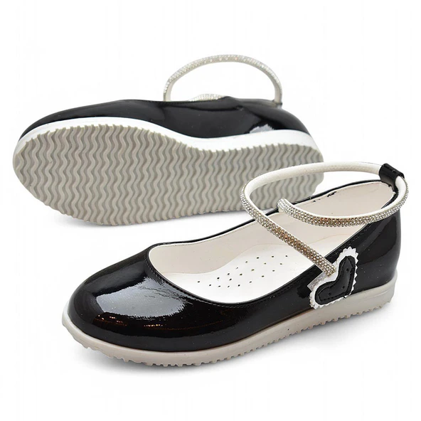 2025 Rahat Taban Cırtlı Kız Çocuk Babet Ayakkabı Düğün Abiye Nişan Ev Babeti - 5