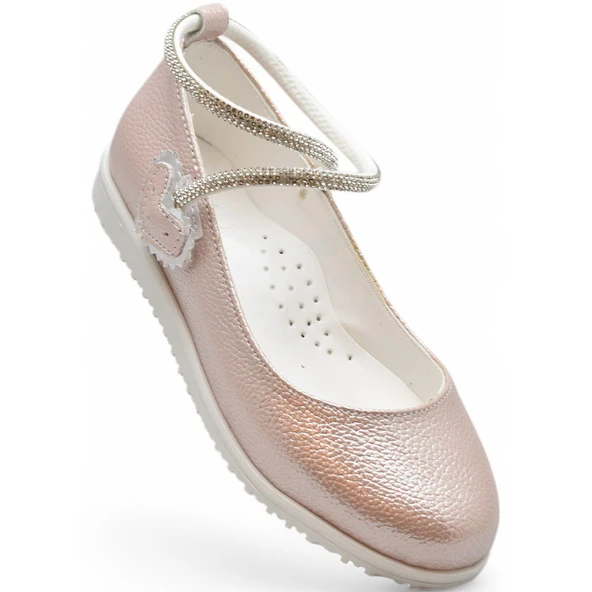 2025 Rahat Taban Cırtlı Kız Çocuk Babet Ayakkabı Düğün Abiye Nişan Ev Babeti - 6