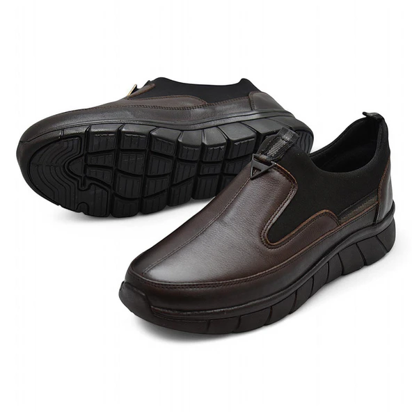 1453-2 Tam Ortopedik Hakiki Deri Unisex Günlük Ayakkabı Erkek Kadın Ayakkabı Hafif Poli Taban - 3