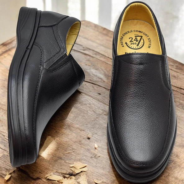 TAB8050 Ortopedik Taban Hakiki Deri Erkek Ayakkabı Mevsimlik Baba Ayakkabısı - 4