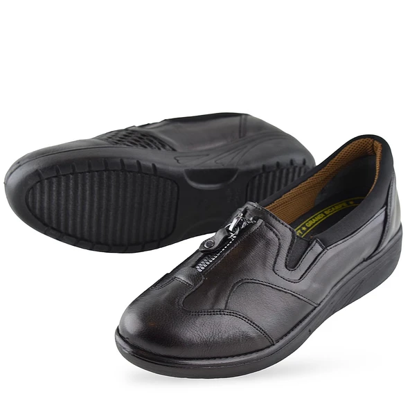 4213 Tam Ortopedik Taban Günlük Hakiki Deri Kadın Ayakkabı Anne Ayakkabısı - 4