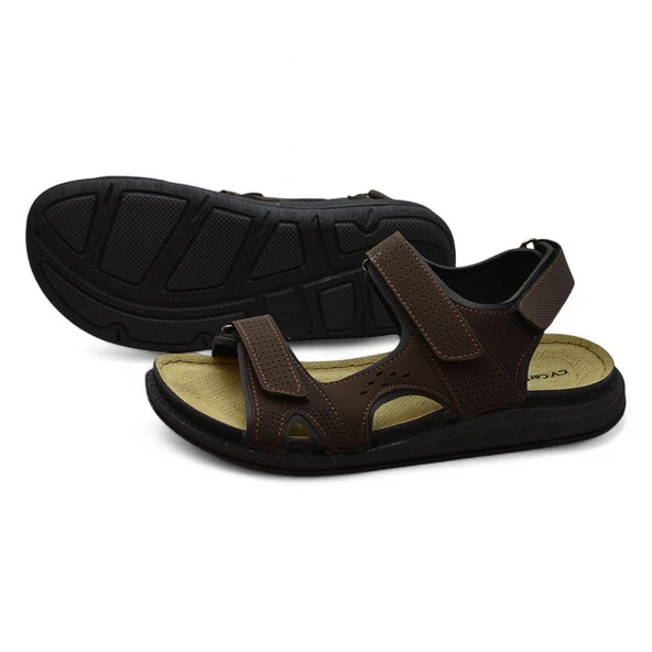 240105 Ortopedik Taban Erkek Sandalet Erkek Cırtlı Sandalet - 4