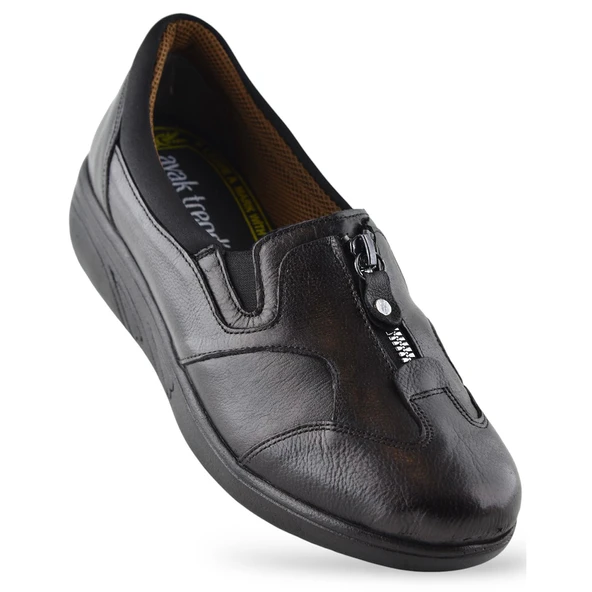 4213 Tam Ortopedik Taban Günlük Hakiki Deri Kadın Ayakkabı Anne Ayakkabısı