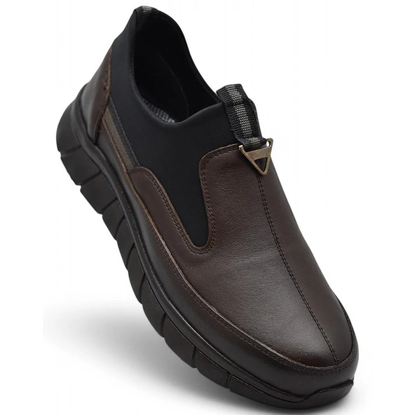 1453-2 Tam Ortopedik Hakiki Deri Unisex Günlük Ayakkabı Erkek Kadın Ayakkabı Hafif Poli Taban