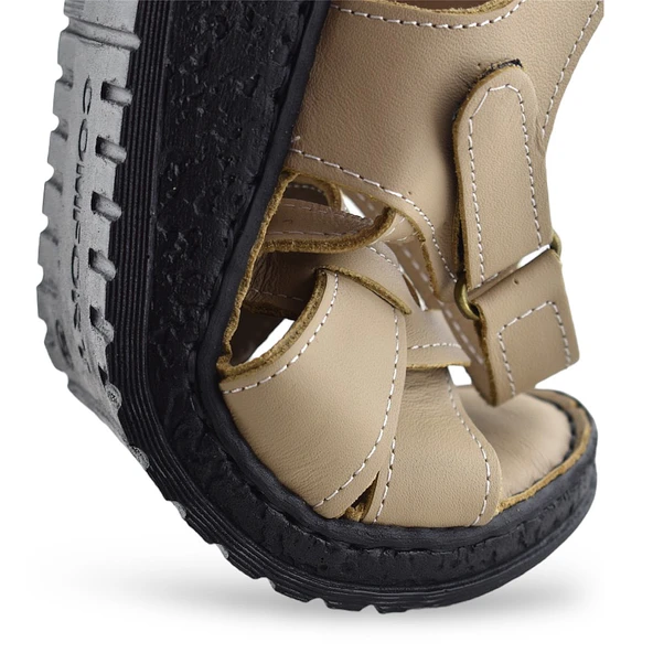 132 Tam Ortopedik Topuk Jelli HAKİKİ DERİ Kadın Sandalet Deri Sandalet - 9