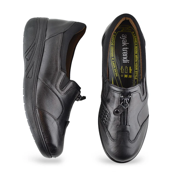 4213 Tam Ortopedik Taban Günlük Hakiki Deri Kadın Ayakkabı Anne Ayakkabısı - 3