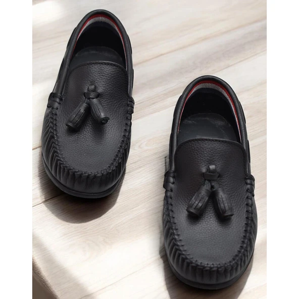 590-5 Rahat Taban Laofer Çocuk Ayakkabı Günlük Düğünlük Klasik Erkek Çocuk Ayakkabı - 6