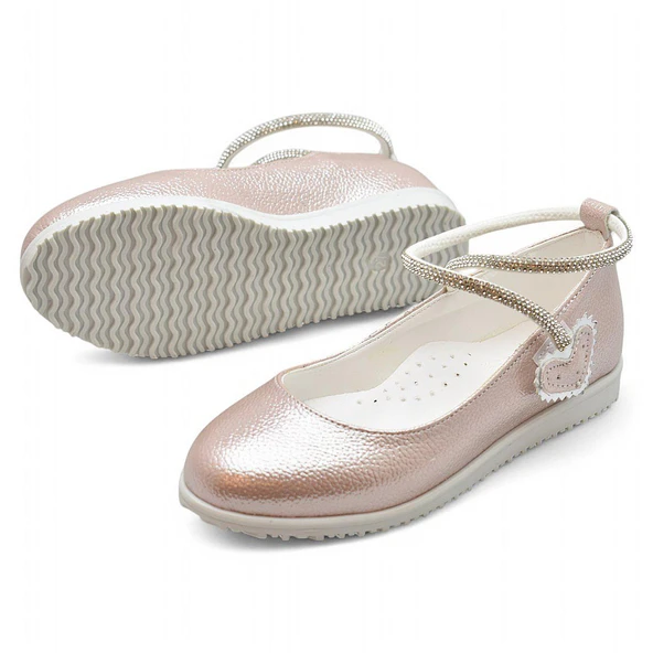 2025 Rahat Taban Cırtlı Kız Çocuk Babet Ayakkabı Düğün Abiye Nişan Ev Babeti - 9