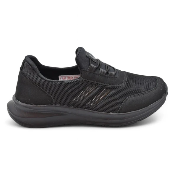 602 Hafif Esnek Ortopedik Taban Günlük Unisex Siyah Spor Ayakkabı Yazlık Bağcıksız Spor - 3