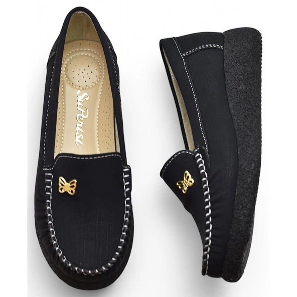 395D Rahat Taban Günlük Kadın Ayakkabı Babet Kadın Ayakkabı Kelebek - 3