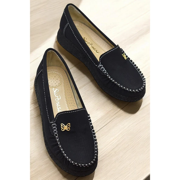 395D Rahat Taban Günlük Kadın Ayakkabı Babet Kadın Ayakkabı Kelebek - 6