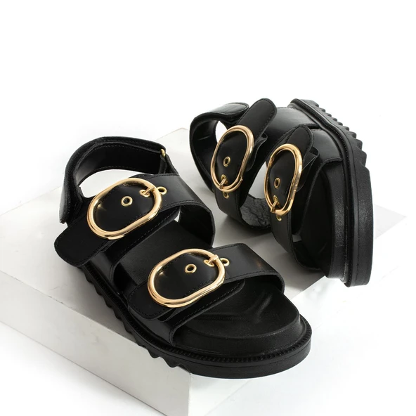 301L Ortopedik Taban Kadın Sandalet Günlük Kalın Taban Kadın Sandalet Terlik - 5