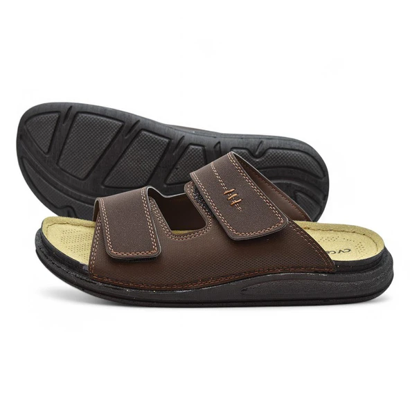 241115  Ortopedik Taban Erkek Terlik Erkek Cırtlı Terlik Sandalet - 4