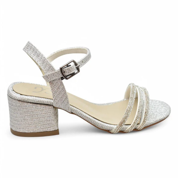 382 Abiye Kız Çocuk Topuklu Ayakkabı Kız Çocuk Nişan Abiye Ayakkabı Açık Çocuk Sandalet - 7