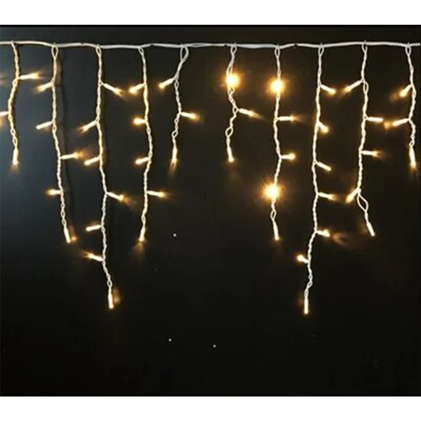 Yılbaşı aydınlatması hareketli flash LED saçak sarkıt Perde dış mekan hortum Sıcak Beyaz Işık Dekoratif 2mt. beyaz kablolu Süs