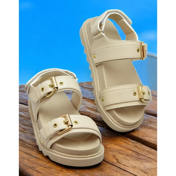 300L Ortopedik Taban Kadın Sandalet Günlük Kalın Taban Kadın Sandalet Terlik - 9