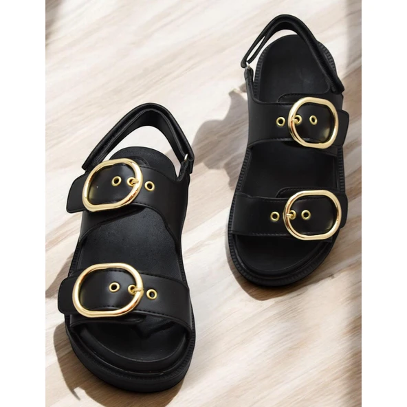 301L Ortopedik Taban Kadın Sandalet Günlük Kalın Taban Kadın Sandalet Terlik - 4