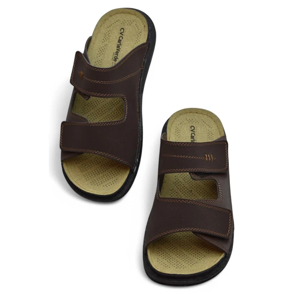 241115  Ortopedik Taban Erkek Terlik Erkek Cırtlı Terlik Sandalet - 2