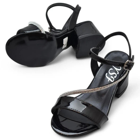 387 Abiye Kız Çocuk Topuklu Ayakkabı Kız Çocuk Nişan Abiye Ayakkabı Açık Çocuk Sandalet - 4