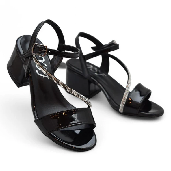 387 Abiye Kız Çocuk Topuklu Ayakkabı Kız Çocuk Nişan Abiye Ayakkabı Açık Çocuk Sandalet - 2