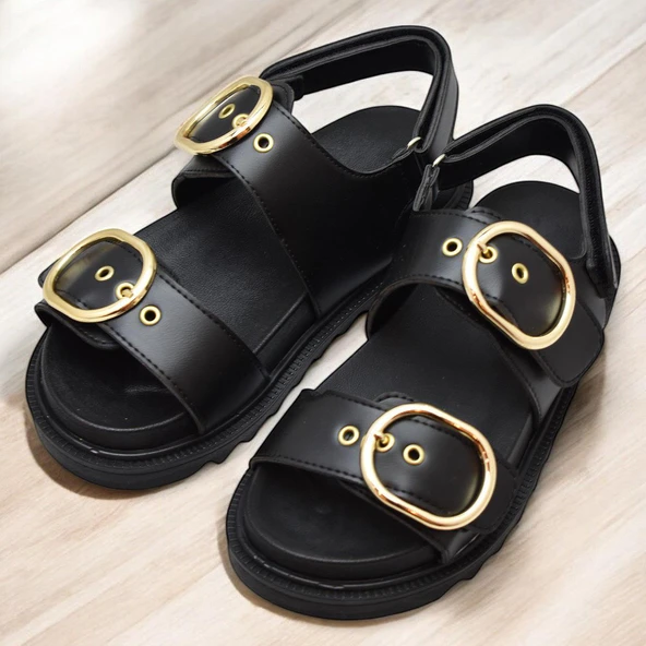 301L Ortopedik Taban Kadın Sandalet Günlük Kalın Taban Kadın Sandalet Terlik - 2